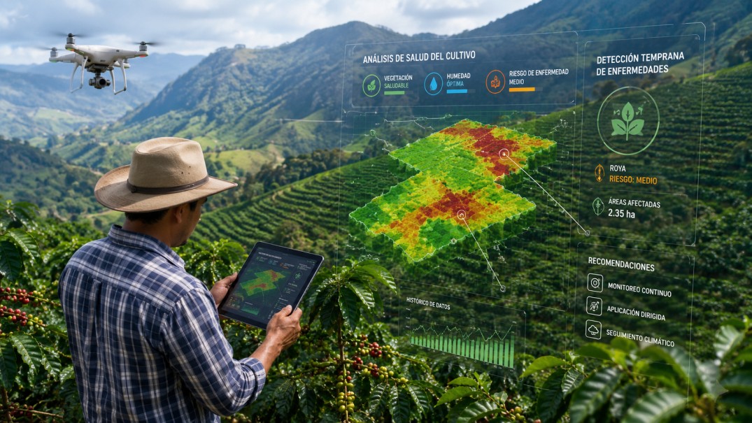 Tecnología de inteligencia artificial aplicada al seguimiento de plantaciones de café